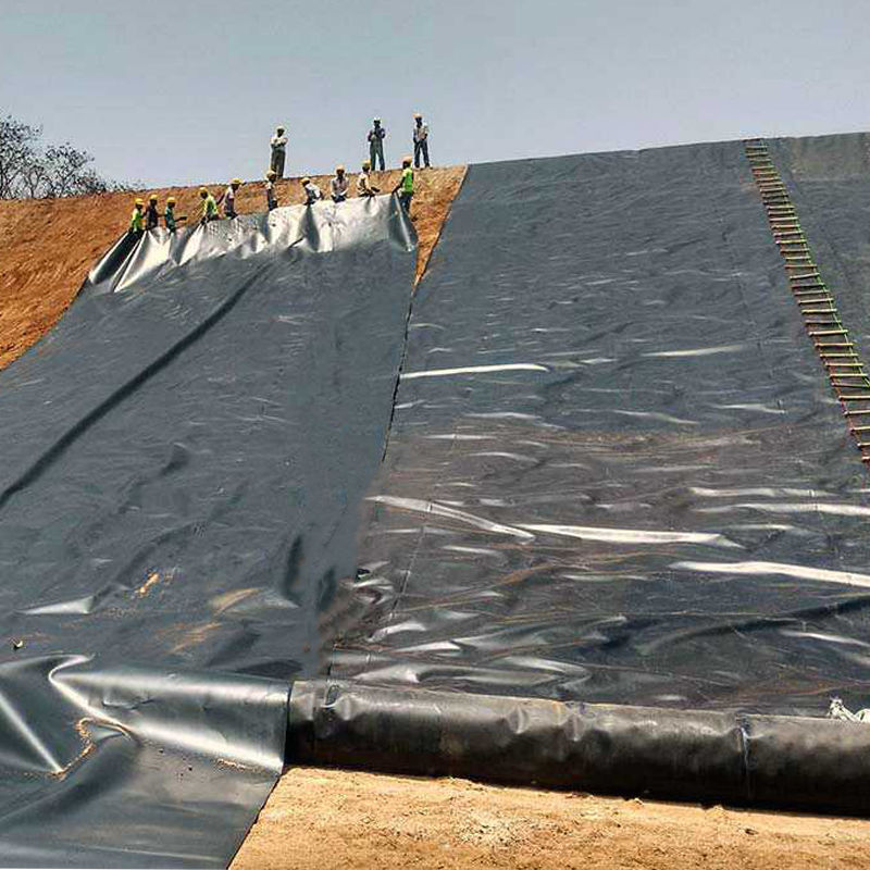 0.75-2.5mm एचडीपीई जियोमेम्ब्रेन तालाब लाइनर लैंडफिल के लिए मछली झींगा तालाब बांध लैंडफिल लाइनर खानों