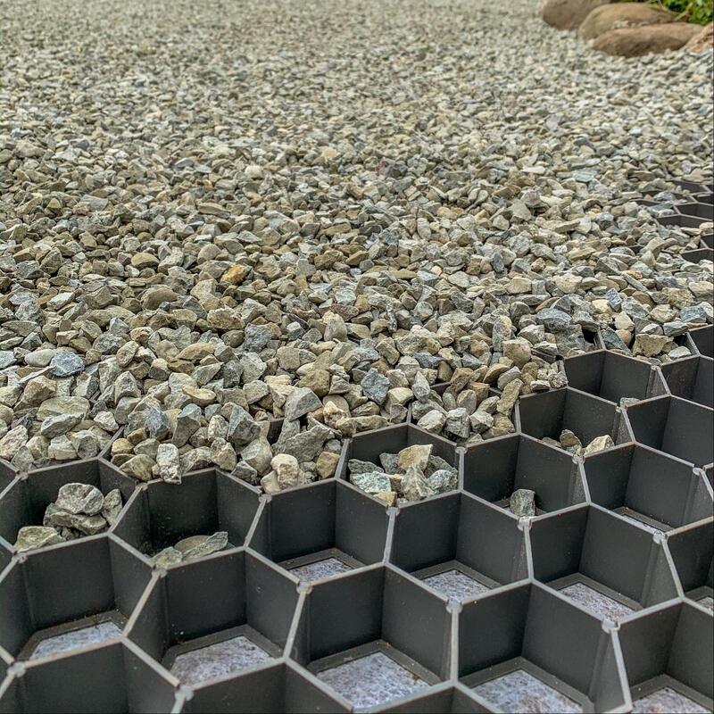 घास फुटपाथ पार्किंग स्थल ढलान कटाव नियंत्रण मिट्टी स्थिरीकरण बजरी पेवर्स और भूनिर्माण प्लास्टिक घास ग्रिड के लिए एचडीपीई प्लास्टिक घास ग्रिड